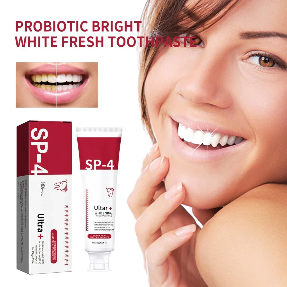 Yayashi SP4 Oral Care Probiotic Whitening Toothpaste 120g β Shine Brighter, Remove Years of Coffee, Tea & Smoking Stains