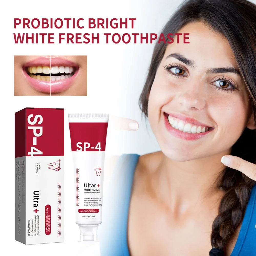 Yayashi SP4 Oral Care Probiotic Whitening Toothpaste 120g β Shine Brighter, Remove Years of Coffee, Tea & Smoking Stains