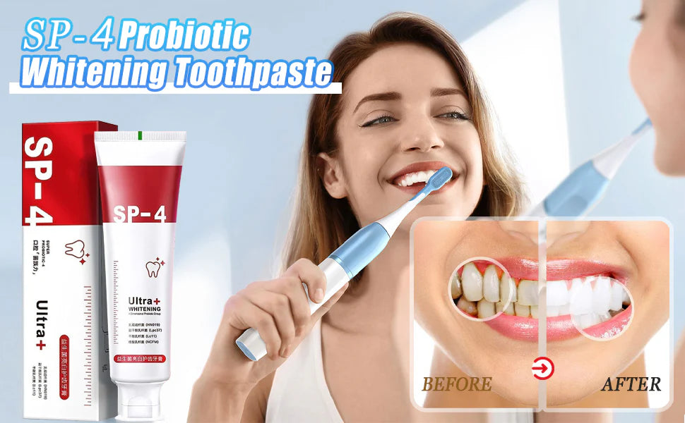 Yayashi SP4 Oral Care Probiotic Whitening Toothpaste 120g β Shine Brighter, Remove Years of Coffee, Tea & Smoking Stains