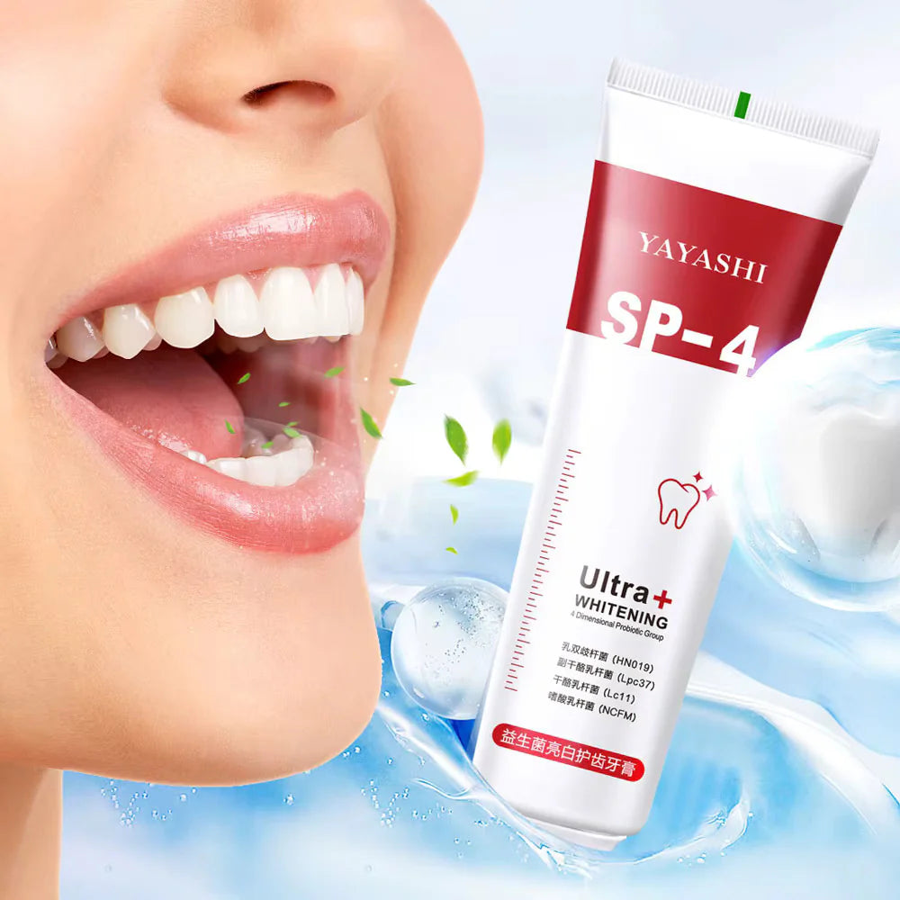 Yayashi SP4 Oral Care Probiotic Whitening Toothpaste 120g β Shine Brighter, Remove Years of Coffee, Tea & Smoking Stains