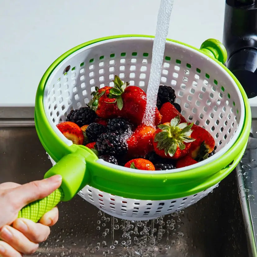 "Multipurpose Revolving Salad Spinner & Foldable Drain Basket"