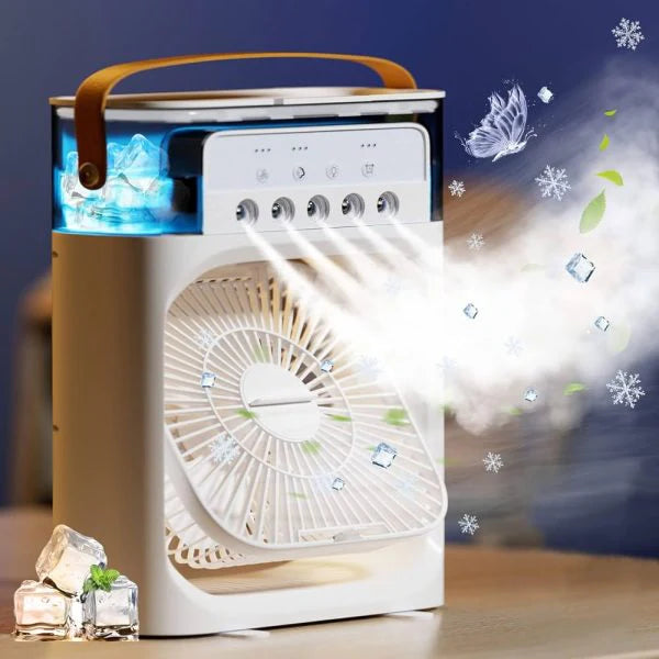 Usb Electric Portable Air Conditioner Fan | Humidifier Function | Led Night Light Water Mist + Free Gift