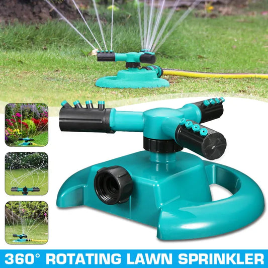 "360° Rotary Garden Lawn Sprinkler – Automatic Plant & Grass Irrigation System"