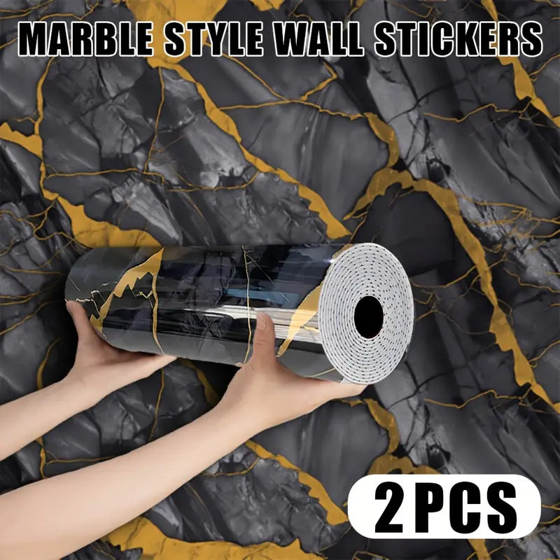 MegaMall™ | UV PVC Marble Wall Panel – Gilded Golden Line