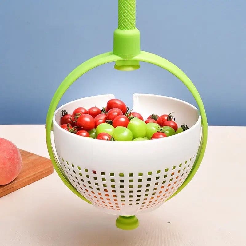 "Multipurpose Revolving Salad Spinner & Foldable Drain Basket"