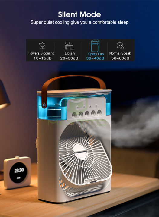 Usb Electric Portable Air Conditioner Fan | Humidifier Function | Led Night Light Water Mist + Free Gift