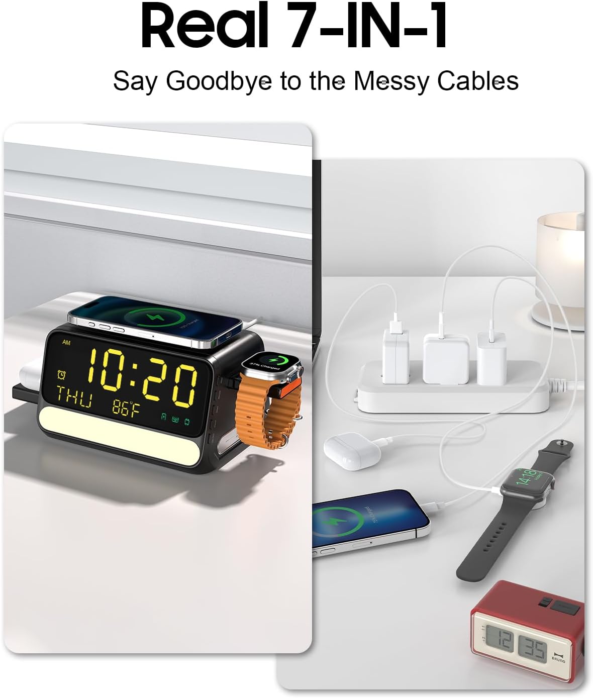 MegaMall™ | 7-in-1 Smart Charging Station – Voice-Controlled Multi-Device Charging Stand