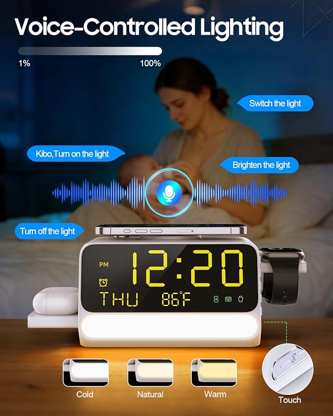 MegaMall™ | 7-in-1 Smart Charging Station – Voice-Controlled Multi-Device Charging Stand