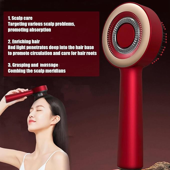 💆 MegaMall™ | Electric Scalp Massage Comb – 3 Modes Red Light Laser Hair Growth Comb