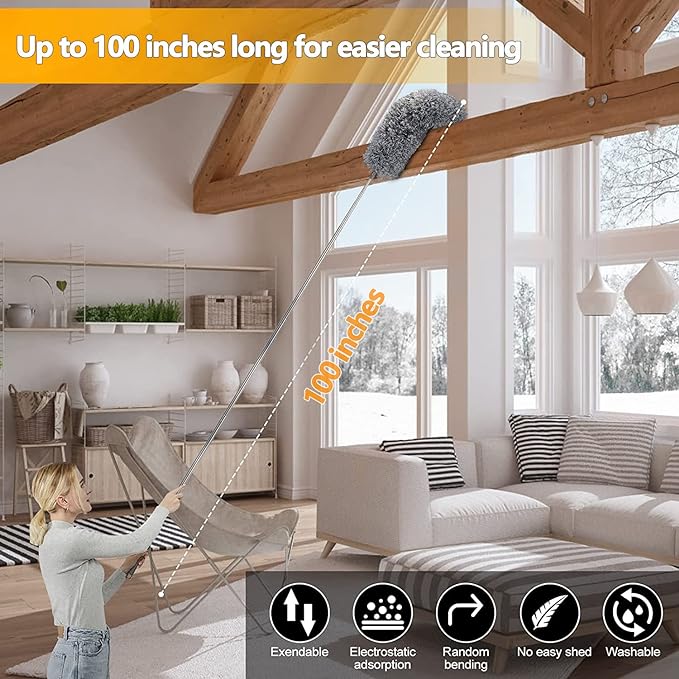 MegaMall™ | Flexible Microfiber Duster with Extendable Pole