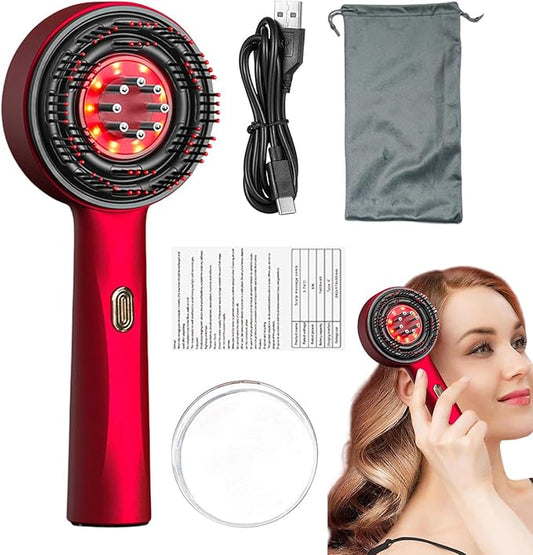 💆 MegaMall™ | Electric Scalp Massage Comb – 3 Modes Red Light Laser Hair Growth Comb
