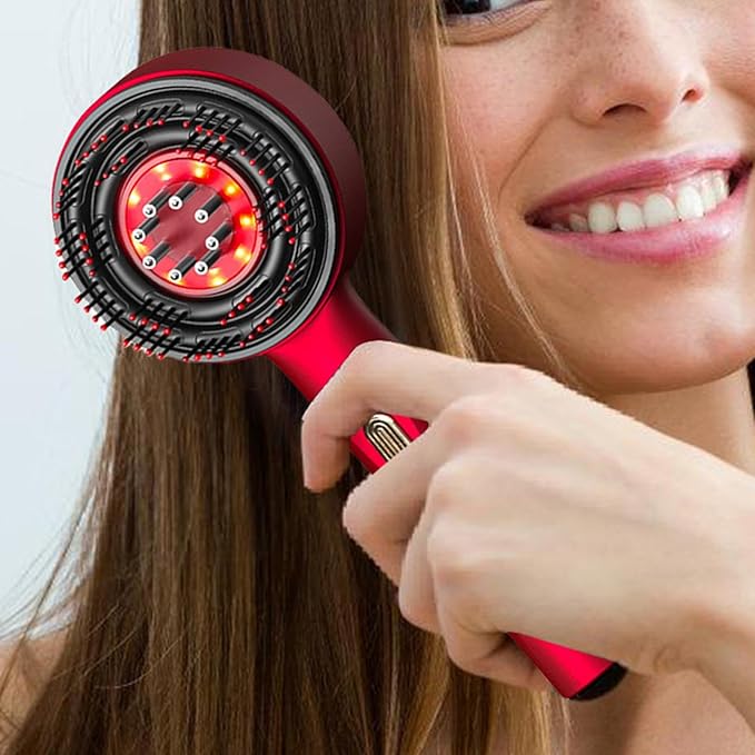 💆 MegaMall™ | Electric Scalp Massage Comb – 3 Modes Red Light Laser Hair Growth Comb