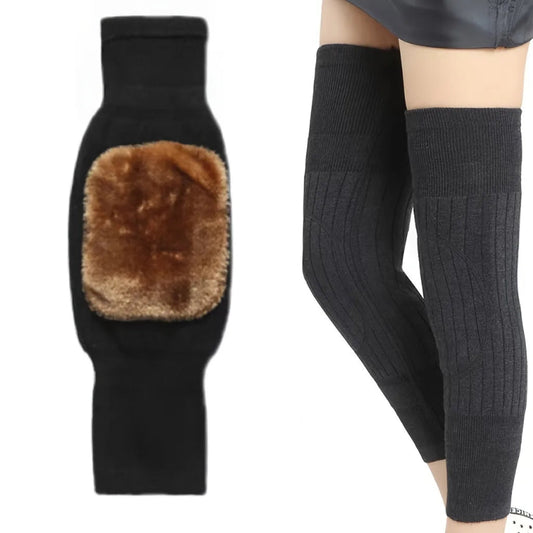 Fleece-Lined Leg Warmers  Warm Wool Knee Pads – Men & Women, 1 Pair