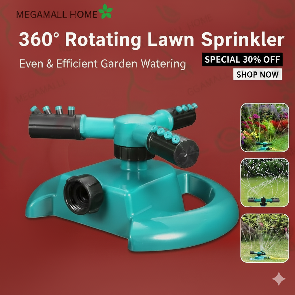 MegaMall™ | 360° Rotary Garden Sprinkler – Automatic Irrigation