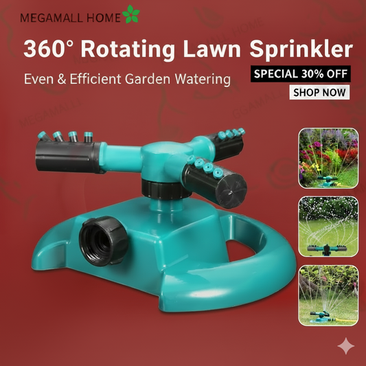 MegaMall™ | 360° Rotary Garden Sprinkler – Automatic Irrigation