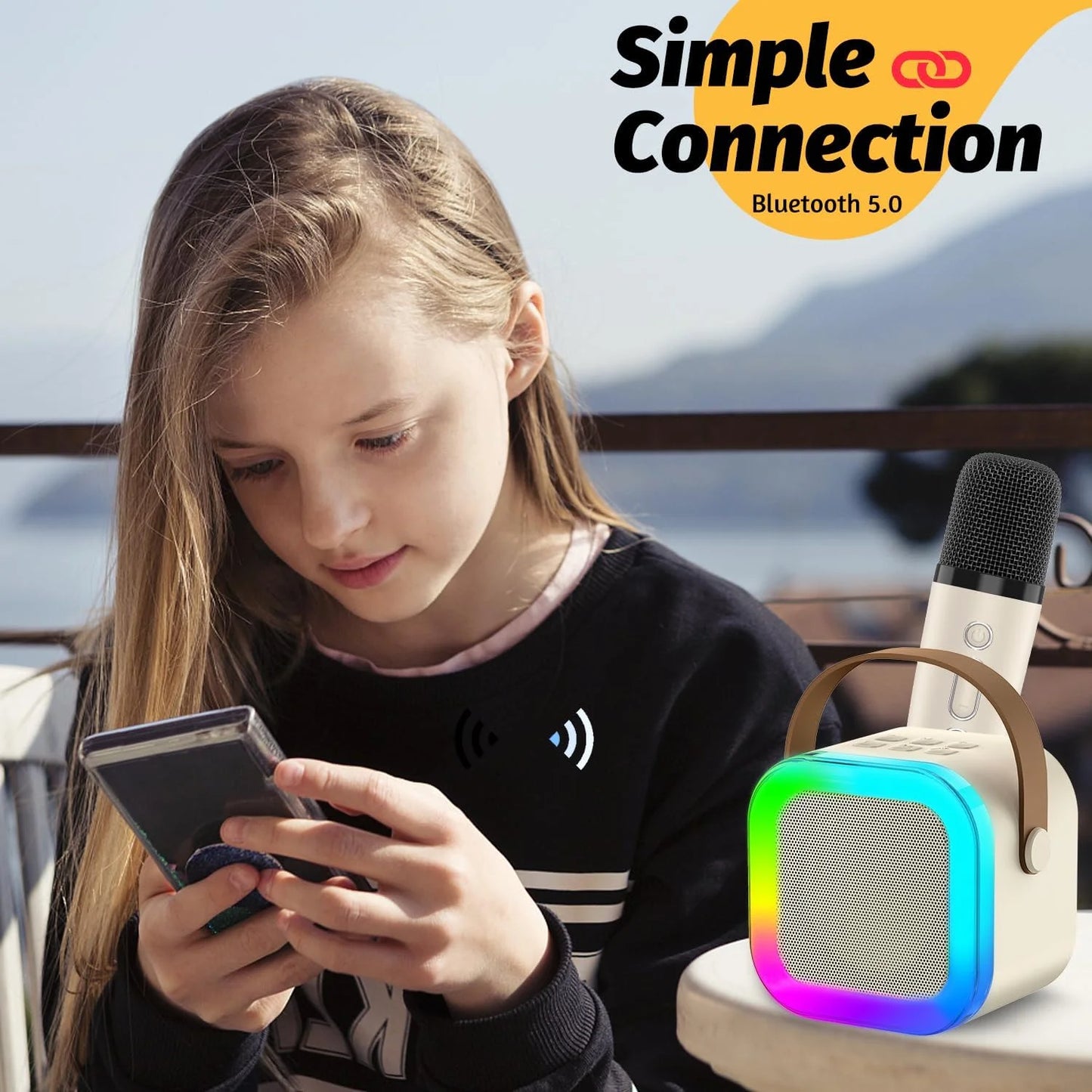 K12 Wireless Audio Microphone Bluetooth Speaker Portable Stereo Speaker Bluetooth Speaker Karaoke Speaker with Mic