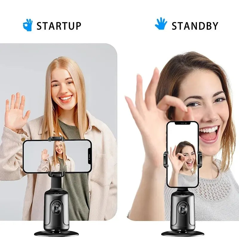 MegaMall™ | Auto Face Tracking Phone Holder – 360° Smart Selfie Stick