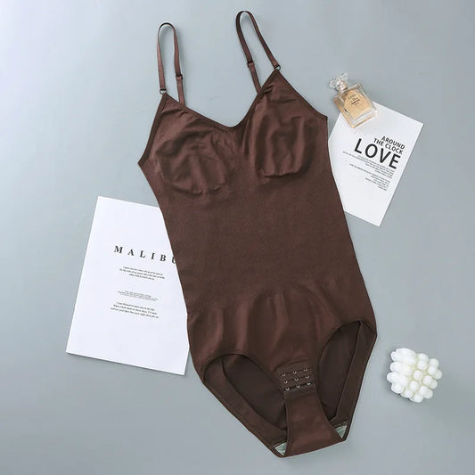 Classic Solid Color Shapewear Tight-fitting Suspension Hip Lift Tummy One-piece Set With Open Seam Waist Sculpting Briefs