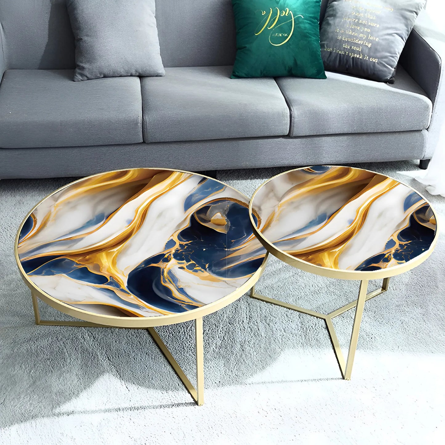 MegaMall™ | Navy Blue & Gold Marble Peel-and-Stick Wallpaper – Removable & Self-Adhesive