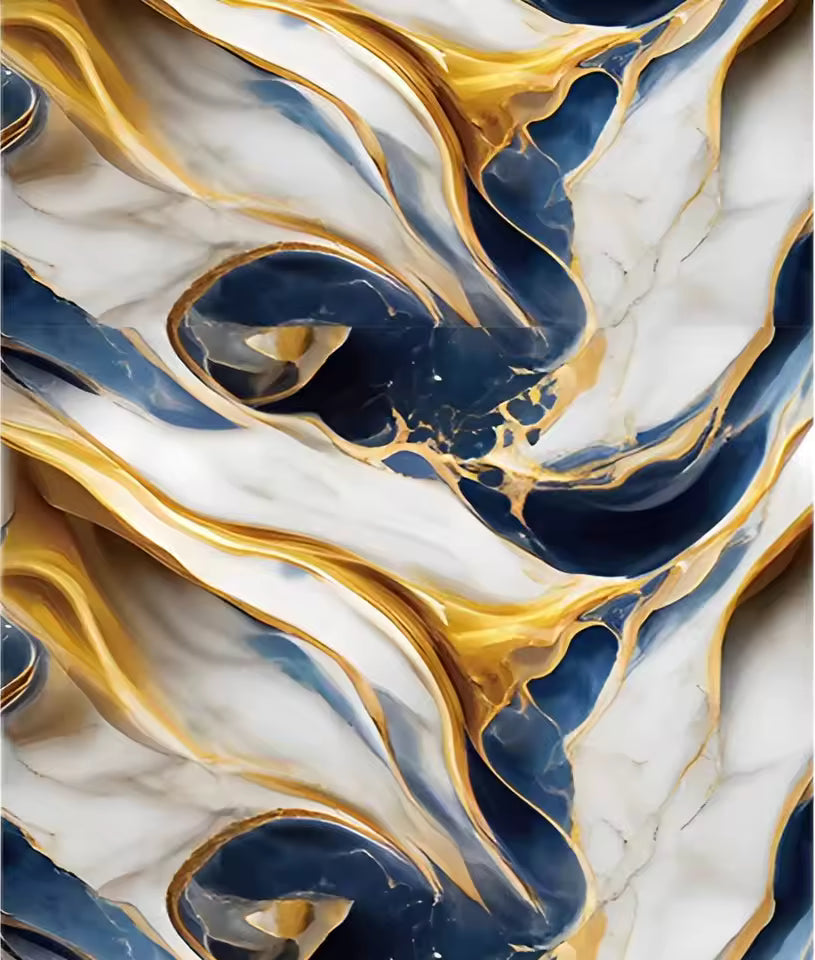 MegaMall™ | Navy Blue & Gold Marble Peel-and-Stick Wallpaper – Removable & Self-Adhesive
