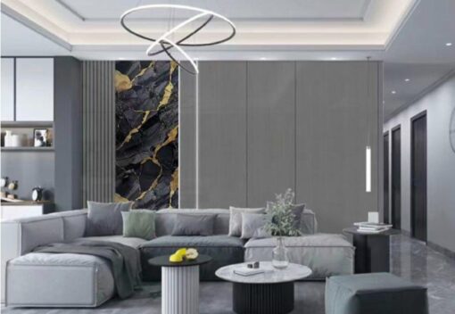 MegaMall™ | UV PVC Marble Wall Panel – Gilded Golden Line