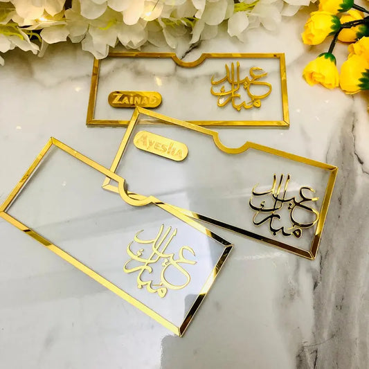 MegaMall™ | Premium Acrylic Eid Envelopes – Stylish Eidi Gift Holders