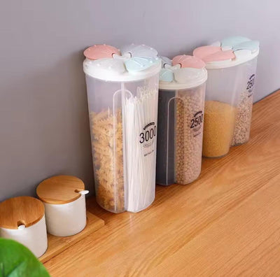 Four portion cereal food storage jar 3000ml  Food grade plastic material