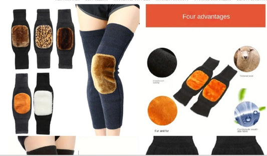 Fleece-Lined Leg Warmers  Warm Wool Knee Pads – Men & Women, 1 Pair