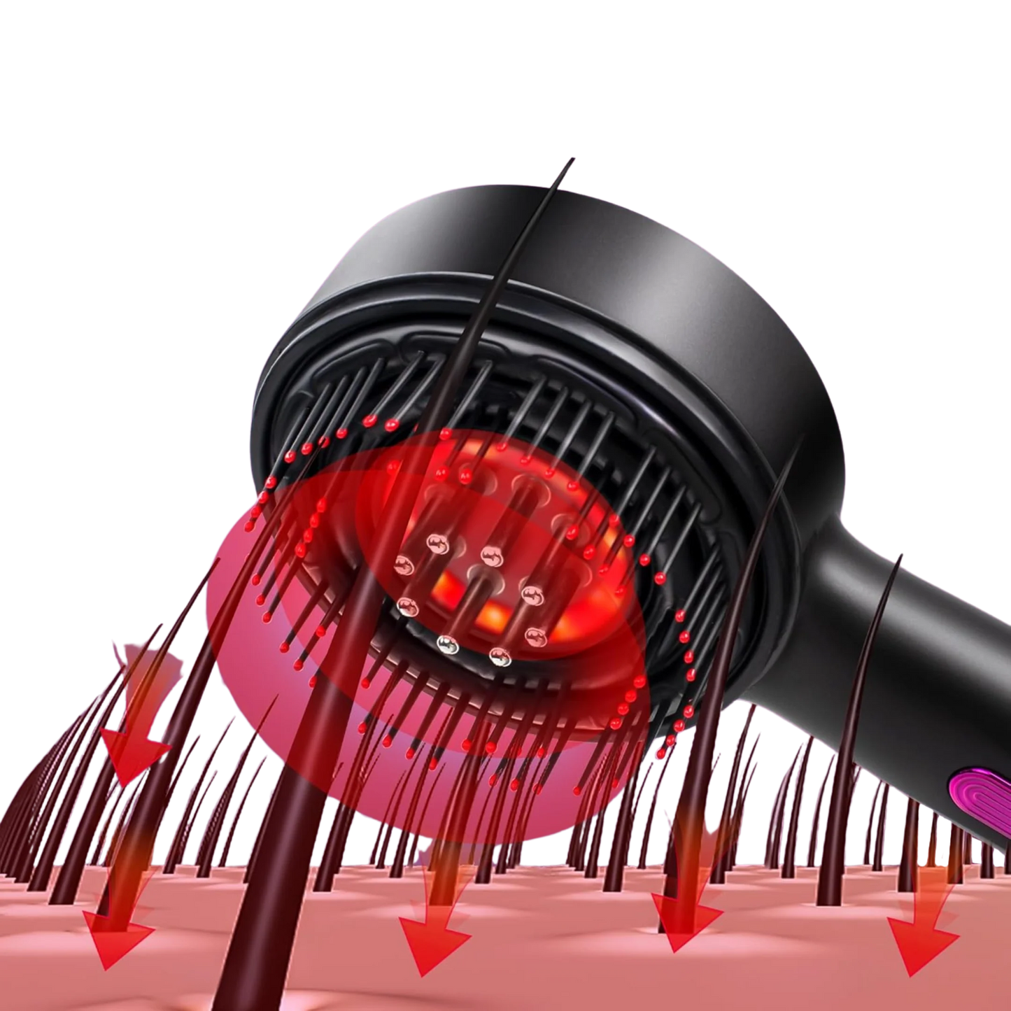 💆 MegaMall™ | Electric Scalp Massage Comb – 3 Modes Red Light Laser Hair Growth Comb