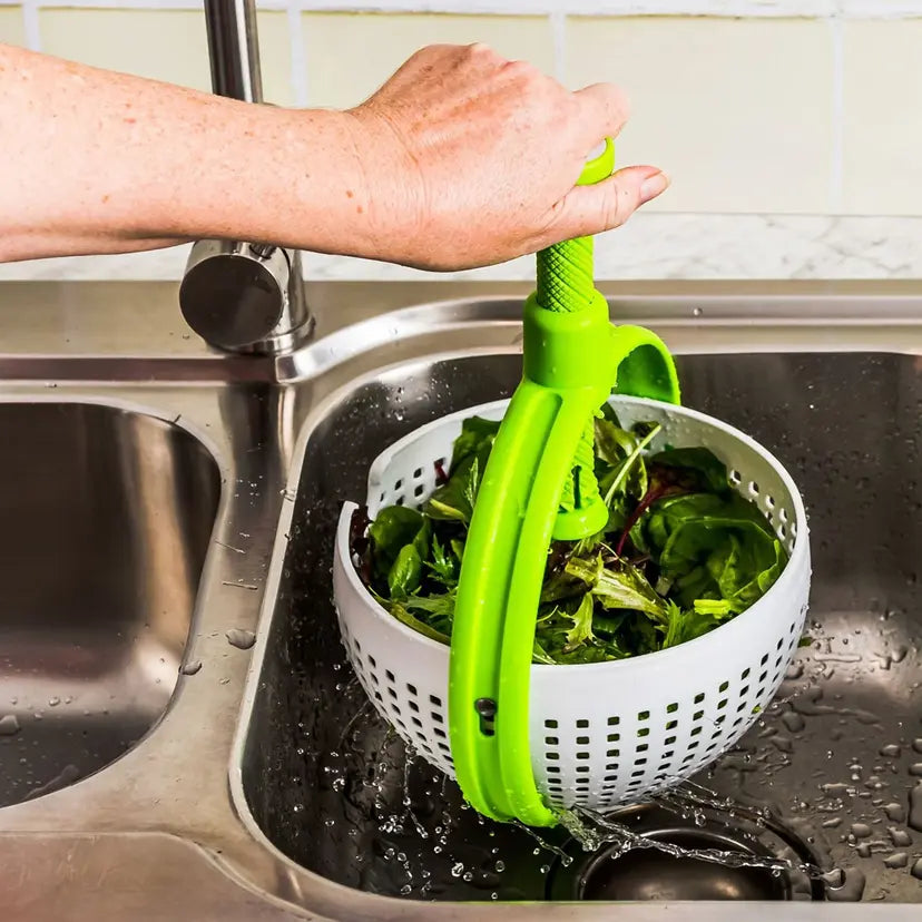 "Multipurpose Revolving Salad Spinner & Foldable Drain Basket"