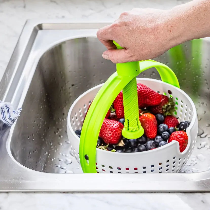"Multipurpose Revolving Salad Spinner & Foldable Drain Basket"