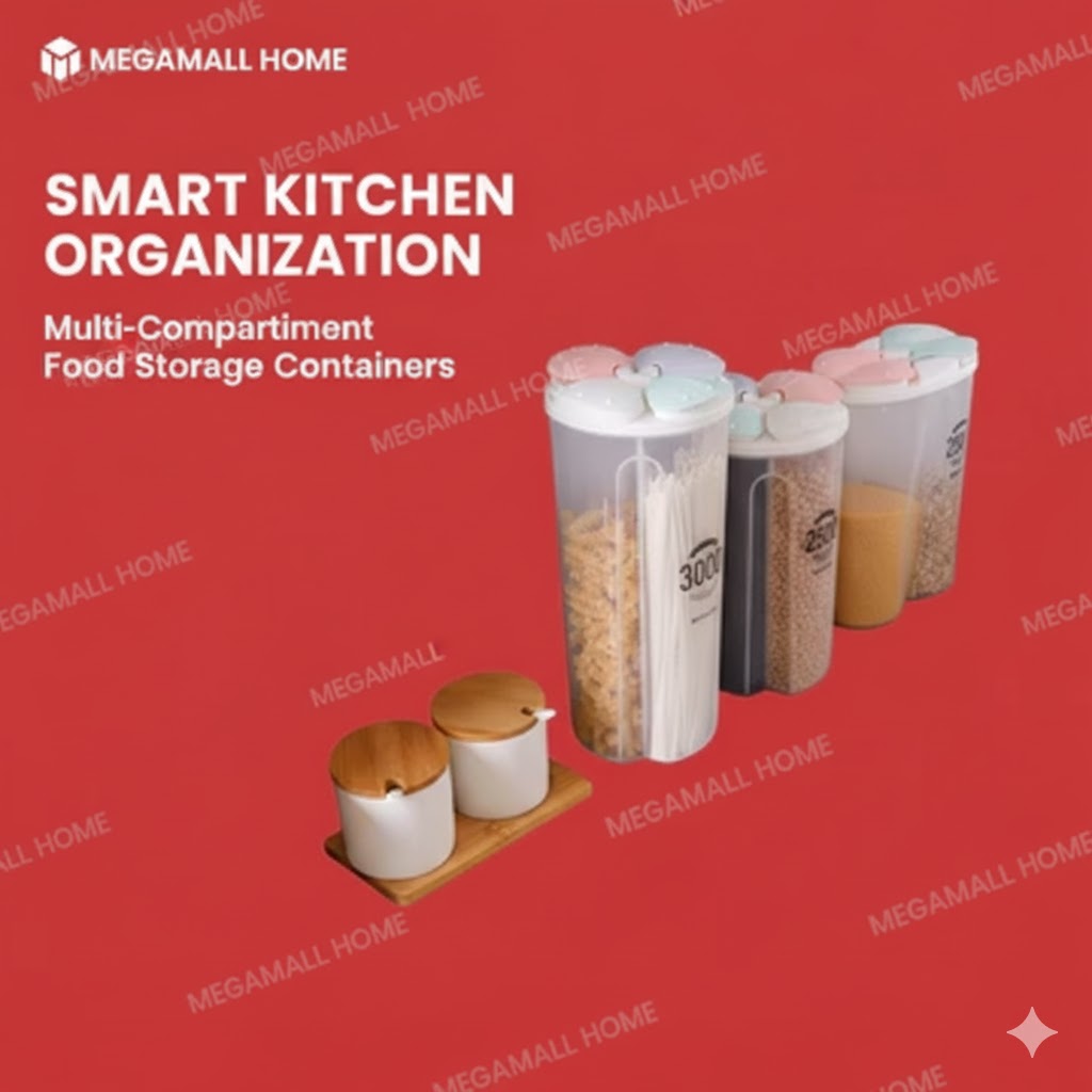 MegaMall™ | 4-Portion Cereal Storage Jar – 3000ml