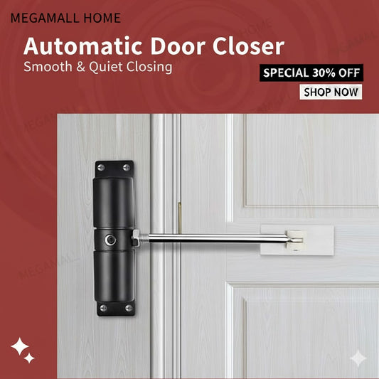 MegaMall™ | Automatic Stainless Steel Door Closer – Adjustable