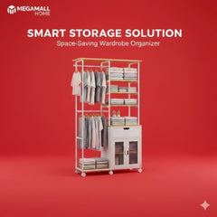 MegaMall™ | Portable Wardrobe with Cabinet & Hanger
